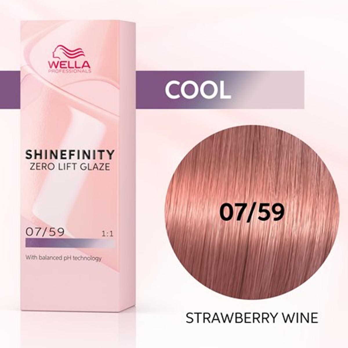 Wella Shinefinity Zero Lift Glaze Tinte 07/59 Strawberry Wine 60Ml 1Un